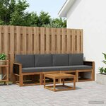 vidaXL Ensemble de canapés d'extérieur 4 pc Naturel et Anthracite