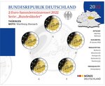 Coffret 5 pièces 2 euro commémoratives Allemagne 2022 BU – Château de la Wartbourg (les 5 ateliers A, D, F, G et J)