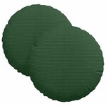vidaXL Coussins de siège 2 Pièces Vert foncé Ø 30 cm