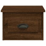 vidaXL Table de chevet murale chêne marron 41 5x36x28 cm