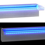vidaXL Déversoir pour cascade avec LED RVB Inox 60 cm