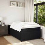 vidaXL Sommier à lattes de lit avec matelas noir 120x190 cm velours