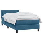 vidaXL Sommier à lattes de lit et matelas bleu foncé 90x210 cm velours