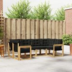 vidaXL Ensemble de canapés d'extérieur 6 Pièces Blanc et noir
