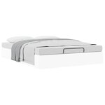 vidaXL Cadre de lit ottoman sans matelas blanc 140x200 cm similicuir