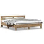 vidaXL Cadre de lit Chêne artisanal 180 x 200 cm Bois d'ingénierie