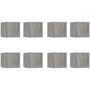 vidaXL Meubles TV muraux 8 Pièces Sonoma gris 30 5x30x30 cm