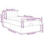 vidaXL Cadre de lit ottoman et matelas gris clair 90x190 cm tissu