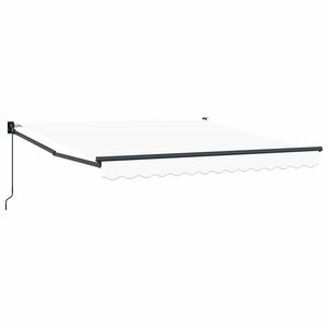 vidaXL Auvent Rétractable Blanc 350 x 250 cm tissu