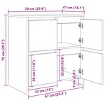 vidaXL Buffets 2 Pièces Chêne noir 70 x 41 x 75 cm Bois d'ingénierie