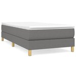 vidaXL Sommier à lattes de lit et matelas Gris foncé 90x190 cm Tissu