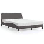 vidaXL Lit avec matelas gris 140x200 cm similicuir