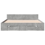 vidaXL Cadre de lit avec tiroirs sans matelas gris béton 160x200 cm