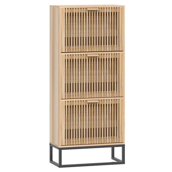 vidaXL Armoire à chaussures 52x25x120 cm bois d'ingénierie
