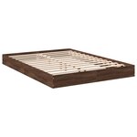 vidaXL Cadre de lit chêne marron 135x190 cm bois d'ingénierie