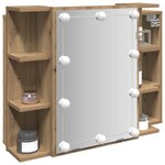 vidaXL Armoire à miroir avec LED chêne artisanal 70x16 5x60 cm