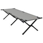 vidaXL Lit de camping pliant Gris Tissu Oxford