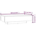 vidaXL Table basse chêne fumé 100x49 5x31 cm bois d'ingénierie