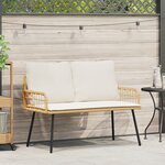 Banc de jardin vidaXL Naturel 114x64x78 cm Poly Rattan