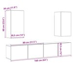 vidaXL Meubles TV muraux 4 Pièces vieux bois bois d'ingénierie