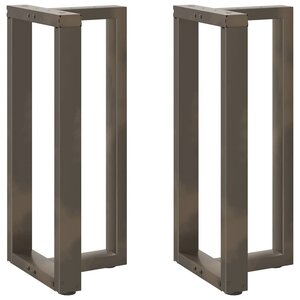 vidaXL Pieds de table de bar en forme de T  2 pièces  noir  50 x 35 x (90-91) cm  acier