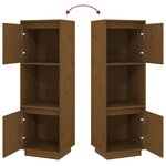 vidaXL Buffet haut Marron miel 38x35x117 cm Bois massif de pin