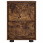 vidaXL Tables de chevet avec tiroir 2 Pièces Chêne fumé 30 5 x 30 x 43 cm