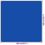 vidaXL Tapis de tente 200x200 cm Bleu PEHD