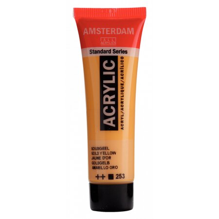 Peinture acrylique en tube jaune d'or 20ml - amsterdam