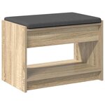 vidaXL Banc d'entrée avec coussin Chêne Sonoma 63 x 38 x 45 cm
