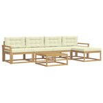 vidaXL Ensemble de canapés d'extérieur 6 Pièces Blanc et crème