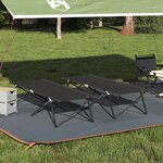 vidaXL Lits de soleil pliants avec sacs de transport 2 Pièces Noir Tissu Oxford 600D