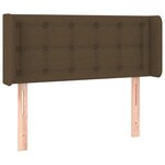 vidaXL Tête de lit avec oreilles Marron Foncé 93x16x78/88 cm Tissu