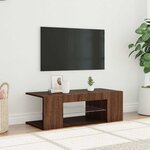 vidaXL Meuble TV avec lumières LED Chêne marron 90x39x30 cm