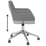 vidaXL Chaises pivotantes à manger lot de 2 Gris clair Tissu