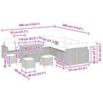 vidaXL Ensemble de canapé de jardin 14 Pièces Beige polyrotin