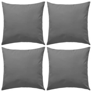 vidaXL Oreiller d'extérieur lot de 4 45 x 45 cm Gris
