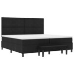 vidaXL Lit à ressorts avec matelas Noir 200 x 200 cm tissu