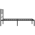 vidaXL Cadre de lit métal sans matelas avec tête de lit noir 80x200 cm