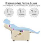 vidaXL Fauteuil inclinable de massage électrique crème tissu