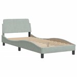 vidaXL Cadre de lit avec LED sans matelas gris clair 80x200 cm velours