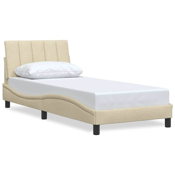 vidaXL Cadre de lit sans matelas crème 80x200 cm tissu