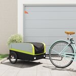 vidaXL Remorque de vélo noir et vert 45 kg fer
