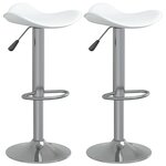 vidaXL Tabourets de bar lot de 2 blanc acier chromé et cuir artificiel
