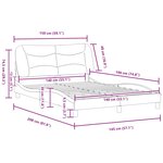 vidaXL Cadre de lit sans matelas Hvar blanc et noir 140x190 cm similicuir