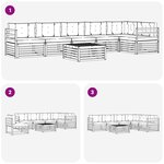 vidaXL Ensemble de canapés d'extérieur 7 pc Blanc et crème Polyester
