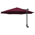 vidaXL Parasol de jardin mural avec LEDs Rouge Bordeaux 248 cm
