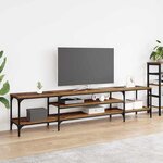 vidaXL Meuble TV Bois Ancien 201 x 35 x 45 cm Bois d'ingénierie et fer