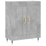 vidaXL Buffet haut Gris béton 69 5x34x180 cm Bois d'ingénierie