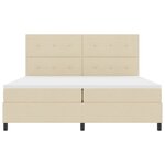 vidaXL Lit à ressorts avec matelas avec LED Crème 200 x 200 cm tissu